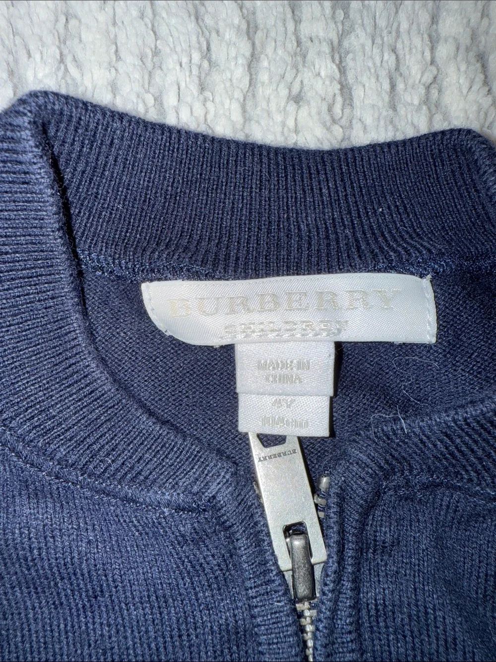 Burberry navy zip